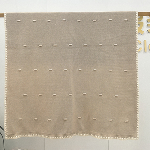 Biểu Tượng Tùy Chỉnh Mềm 100% Cotton Sang Trọng Pom Ném Dot Dệt Kim Bé Chăn - Product Image 3