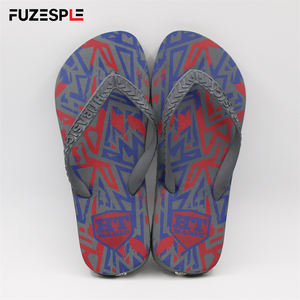 Kırmızı mavi tasarım ile <span class=keywords><strong>2025</strong></span> şık geometrik desenli terlik rahat kaymaz plaj erkek spor parmak arası terlik erkekler için - Product Image 1