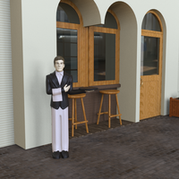 Vente en gros Statue de serveur en résine Figurine de serveur grandeur nature servant de majordome pour la décoration moderne de la maison et du restaurant