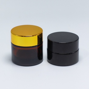 Wholesale 30g 50g 60g 100g 120g 150g 240g 270g Cosmetic <b>Containers</b> Amber Face Cream <b>Glass</b> Jar with Black or Golden Screw Top - Product Image 3