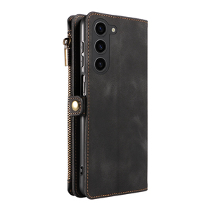 เคสโทรศัพท์แบบกระเป๋าหนัง PU สำหรับ Samsung S23 Plus, ช่องใส่บัตร 9 ช่อง + ช่องใส่เหรียญแบบมีซิป, ขาตั้ง, ป้องกัน RFID, หมุนได้ 360 องศา °   การป้องกัน - Product Image 1