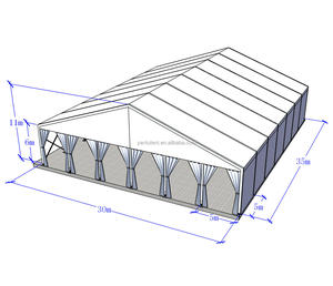 Botte en aluminium résistante de tentes de location d'événement commercial de largeur de 30m avec le tissu de PVC pour la <span class=keywords><strong>réception</strong></span> extérieure de banquets de noce - Product Image 5