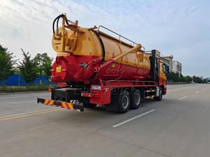 Camion de dragage des égouts Foton Daimler à 3 essieux et 10 roues, double pompe d'aspiration des eaux usées pour l'Afrique, camion de dragage des eaux usées à jet combiné de 18-22 m³ - Product Image 4