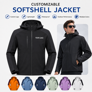 New Winter Men's <b>Jackets</b>, Soft Shell Canvas Windproof <b>Jacket</b> With Zipper Outdoor <b>Waterproof</b> Windproof Varsity <b>Jacket</b> Logo Custom - Product Image 1
