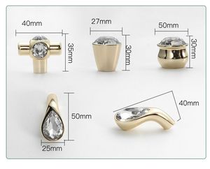 Furniture Luxury Ornate Cabinet Drawer Handle Square <strong>Gold</strong> <strong>Crystal</strong> Handle Zinc Alloy Door Handle - Product Image 6