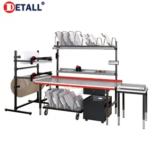 Warehouse packaged table esd packing station with cardboard cutting machine