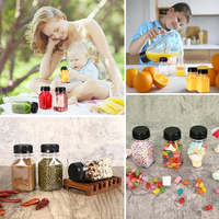 Bouteille de Jus en Plastique de Gros 2oz 4oz avec Bouchon. Bouteilles de Jus Carrées Personnalisées de 60ml 120ml avec Capuchons Inviolables
