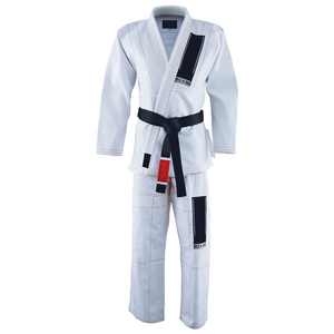 Parches bordados de logotipo blanco en blanco o personalizado o uniformes de Jiu Jitsu personalizados impresos de Pakistán - Product Image 1