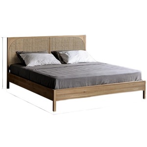 <span class=keywords><strong>Cama</strong></span> Doble Queen-Size de Madera Maciza de Estilo Japonés Wabi-Sabi <span class=keywords><strong>Minimalista</strong></span> Moderno con Tejido de Ratán, Procedente de China - Product Image 6