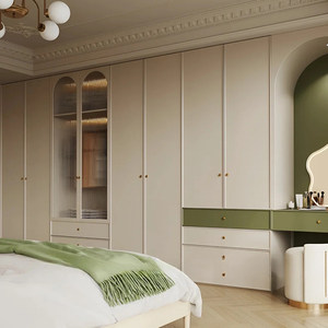 French Cream-Style <strong>Combi</strong> <strong>Wardrobe</strong> New Bestseller Modular Storage Set Ideal for Home Bedroom Furniture &amp; Daily Organization - Product Image 2