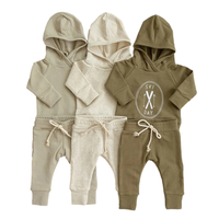 Ensemble de survêtement bébé 100 % coton personnalisé, collection automne, pantalon et haut en molleton doux, 2 pièces, unisexe, coffret cadeau