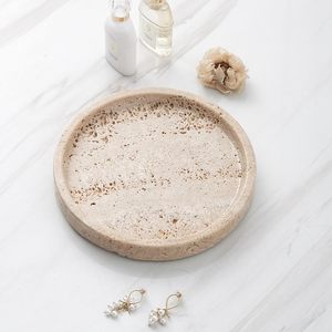 Union Stone UR0196 Beige Marble Vanity Serving <b>Tray</b> Set Oval Shape Polished Finish Deluxe Grade Home Decor - Product Image 2