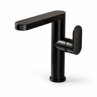 Nouveau design Robinet de lavabo en aluminium spatial écologique, monotrou, à poser sur le comptoir, avec cartouche céramique, eau chaude et froide