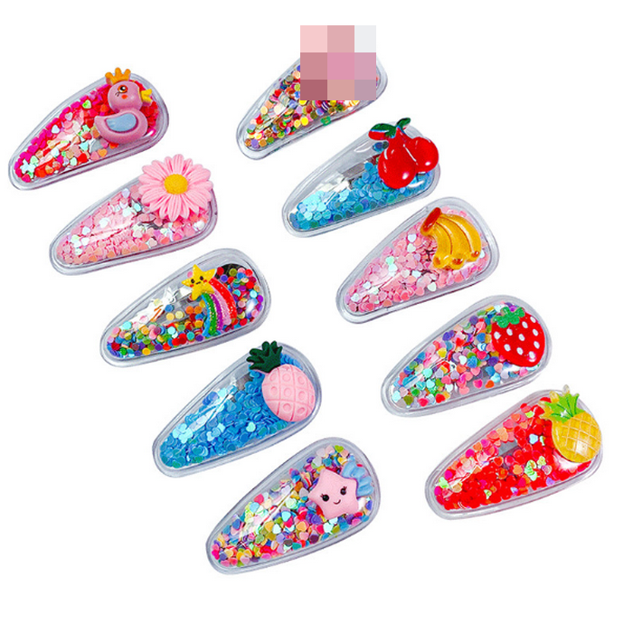 Заколки для волос с изображением фруктов, цветов, животных, 5 шт.