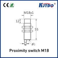 KJT M18 IP67 2 fils NPN PNP Sn 5/8mm ac /dc Capteur de proximité inductif