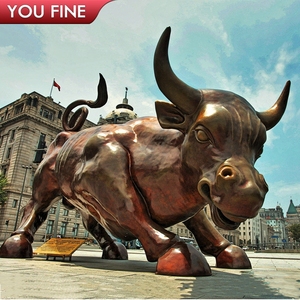 Statue de taureau de Wall Street en bronze coulé de grande taille pour jardin extérieur - Product Image 5