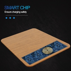 Bàn tre không dây sạc Mat Puck 10W Qi gỗ không dây sạc chuột Pad - Product Image 4