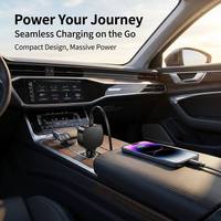 Cargador de Coche con Cable Retráctil Mini, 30W PD Tipo-C, Cable Integrado, Puerto USB-A QC, Adaptador de Corriente para Coche de Carga Rápida, Venta al Por Mayor