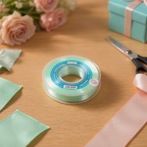 Ilan Satin <b>Ribbon</b> 1.5cm 25Y Aqua Green D33 - Product Image 2