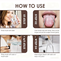 Grattoir à langue en acier inoxydable en forme de U, violet, avec logo personnalisé, pour usage domestique, réduit la mauvaise haleine, soin buccal, hygiène
