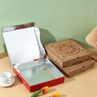 Boîte à pizza en carton ondulé kraft jetable personnalisée avec logo imprimé en gros