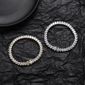 6MM Oval Egg-shaped Single-row Chain, Tennis <b>Bracelet</b>, Hip-hop Hipster Jewelry for Women Tanjing Fashion Lijing Necklace - Product Image 1