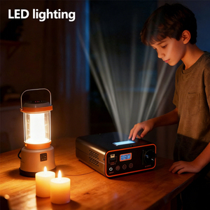 Générateur solaire portable 400Wh, station solaire mobile d'urgence pour l'extérieur, onduleur à onde sinusoïdale pure, panneau solaire, lampe de poche pour voiture - Product Image 3
