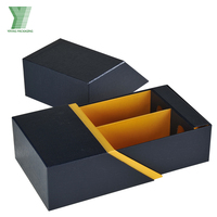 Boîte cadeau pour vin en cuir PU au design populaire, boîte de rangement pour bouteille de vin rouge haut de gamme personnalisée, boîte à tiroir en carton