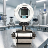 Débitmètre électromagnétique sanitaire Tri-Clamp en acier inoxydable DN25 avec affichage numérique et totalisateur pour l'industrie alimentaire, des boissons et les process CIP