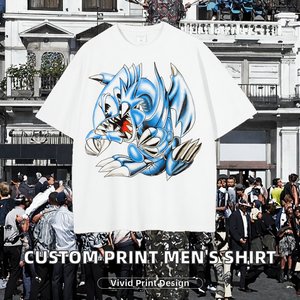 Custom Digital Printing Washed Plus Size Men's Shirts 100% Cotton <b>Animal</b> Print Formal Loose Fit 180g <b>Knitted</b> - Product Image 2