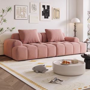 Sofá Rectangular Moderno <span class=keywords><strong>de</strong></span> Terciopelo <span class=keywords><strong>con</strong></span> Botones, para Apartamentos Pequeños, Color Crema, <span class=keywords><strong>con</strong></span> Brazos Rectos Tipo Teclado <span class=keywords><strong>de</strong></span> Piano, Sofá Perezoso <span class=keywords><strong>con</strong></span> Relleno <span class=keywords><strong>de</strong></span> Esponja - Product Image 4