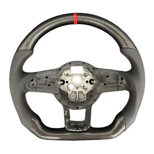 Volant en cuir fibre de carbone pour Volkswagen <span class=keywords><strong>Golf</strong></span> <span class=keywords><strong>7</strong></span> GTI <span class=keywords><strong>Golf</strong></span> <span class=keywords><strong>R</strong></span> MK7 pour VW Polo GTI Jetta Passat B8 Tiguan Sharan Touran - Product Image 2