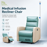 Fauteuil de perfusion électrique multifonctionnel inclinable manuel avec support IV en acier réglable pour salle de perfusion hospitalière et salle de dialyse