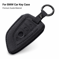 Housse de clé de voiture en cuir de luxe pour Série 5 320i 530 X1 X3 X5 X7, étui pour clé à lame avec boucle métallique de protection