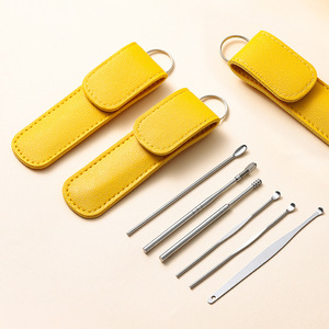 Juego de limpiadores de oídos de acero inoxidable, herramienta portátil de limpieza de oídos de 6 piezas para adultos, uso doméstico - Product Image 2