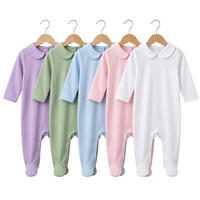 Conjunto de Ropa Personalizada para Bebé Recién Nacido Unisex, Mono de Algodón 100% con Pies Cubiertos, Gorro Bordado con Monograma, Pijama