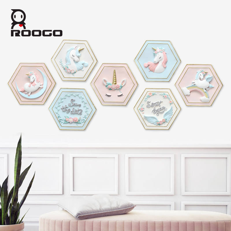 Roogo резиновый Единорог фантазия Настенная картина искусство домашний декор