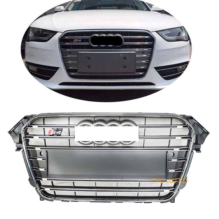 Griglie Paraurti Nebbia Per Audi A4 B8.5 S-line/S4 2013-2015 - In ABS Nero E Cromo, Stile Sportivo