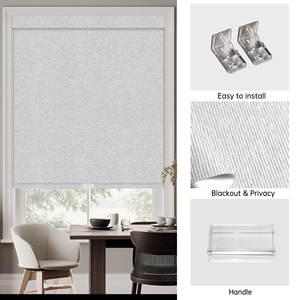 Persianas Enrollables Inalámbricas Personalizadas SAMADHI, Cortina de Protección Solar de Diseño Moderno, Poliéster Liso para Ventanas de Hogar y Oficina - Product Image 4