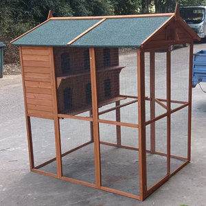 Volière d'extérieur classique en bois de sapin durable avec fermeture à bouton, nichoir et cage pour pigeons géants toutes saisons - Product Image 6