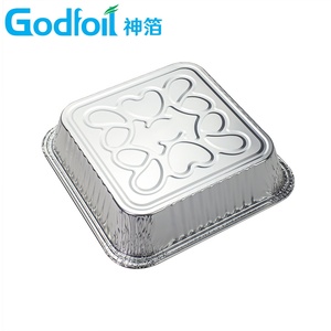 Teglia Quadrata Monouso in Alluminio con Fondo a Fiori in Rilievo, 8 Pollici 1350ml, per Uso Domestico e Professionale - Product Image 3