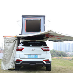 En plein air auto pliant glamping soleil abri de douche triangle suv toit top rv remorque tente en aluminium dur shell de voiture camping tentes - Product Image 6