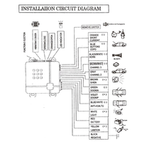 Système de Sécurité Universel pour Véhicule, Alarme Antivol avec 2 Télécommandes, Sirène et Faisceau de Câblage Programmable