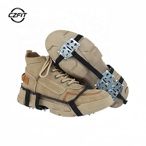 Tragbare 24-Zahn-Stahl-Nagel-Eisgriffe aus Gummi, weiß, für Outdoor-Klettern, Schnee, <span class=keywords><strong>Anti</strong></span>-Rutsch-Schuhüberzug, Wandern, <span class=keywords><strong>Anti</strong></span>-Sturz - Product Image 1