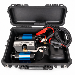Compresor de Aire para Auto de Doble Cilindro con Tanque, Bomba Metálica de Accionamiento Directo, Inflador de Neumáticos 4x4 de Alta Resistencia, Venta de Fábrica - Product Image 2