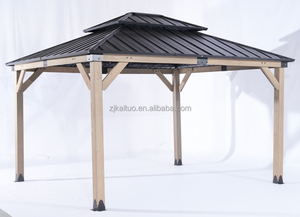 Sân sau ngoài trời vĩnh viễn gỗ gazebo gian hàng Tất cả thời tiết bảo vệ carport gazebo với thép mạ kẽm cho sân vườn - Product Image 2