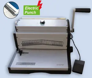 ET8707-máquina de encuadernación eléctrica A4 de alta resistencia para oficina, alambre de libro de notas, 3:1