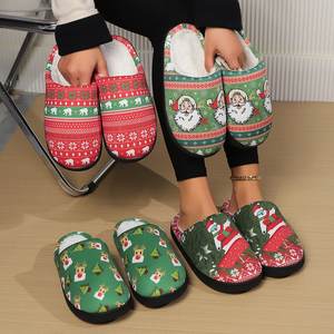 Yuchen personnalisé maison chaud coton noël pantoufles père noël coton pantoufles anti-dérapant printemps automne et hiver - Product Image 1