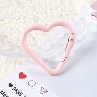 Grand mousqueton en alliage en forme de cœur avec fermoir à ressort, idéal pour la création de porte-clés DIY, avec crochet de porte-clés