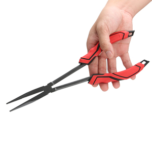 Alicates de crimpado de anillas divididas de punta larga impermeables de acero al carbono HD04 rojos para pesca en agua salada Booms - Product Image 3
